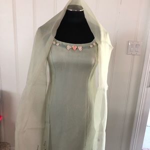 Ann Taylor silk spaghetti strap mint dress